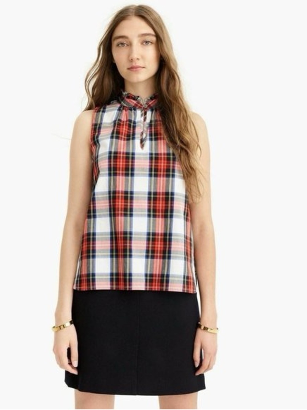NWT J. Crew Plaid Sleeveless Top (0)